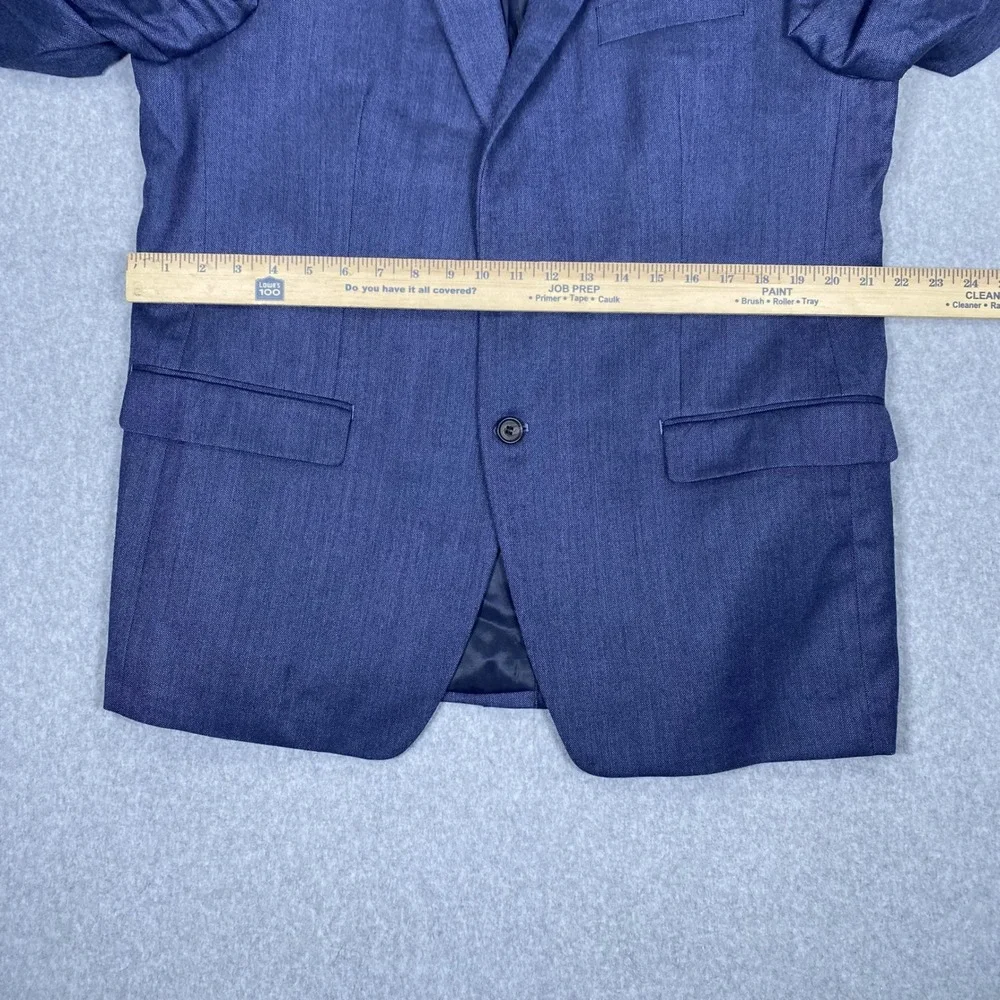 Lauren Ralph Lauren Blazer Mens 44R Blue Silk Wool Blend Sport Coat Two Button